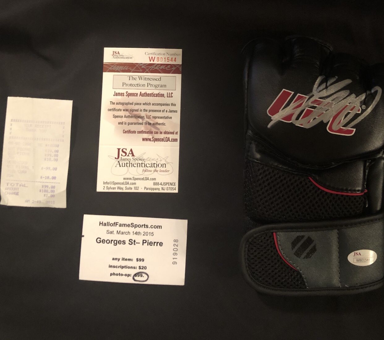 Ufc Signed Glove By  St. Pierre