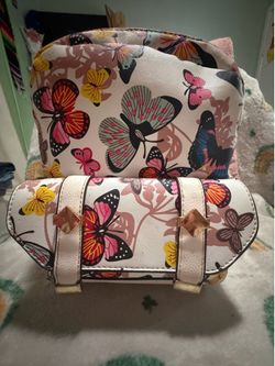 White mini bag with butterflies