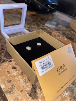 10MM Gra Moissanite VVS1 earrings 925 silver