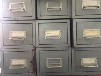 Vintage individual file drawers set of 9 pcs