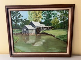 Framed Painted Scenic Landscape