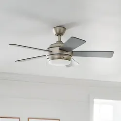 Kichler Starkk 42-in Brushed Nickel LED Ceiling Fan With Light and Pull Chain Included