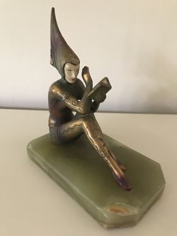 VINTAGE GERDAGO ART DECO PIXIE WOMAN READING FIGURINE SCULPTURE