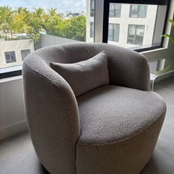 Fabric Upholstered Swivel Armchair
