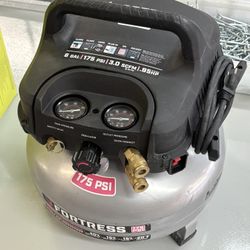 FORTRESS 6-Gallon 175 PSI High Performance Oil-Free Air Compressor 
