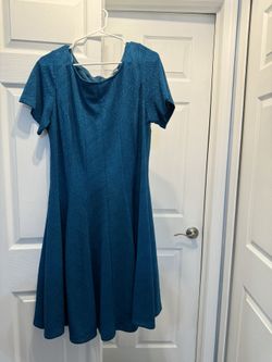 Blue Short Sleeve Dress, 1X