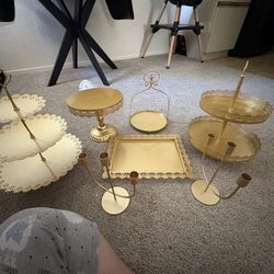 5 Piece Cake Stands Metal Set