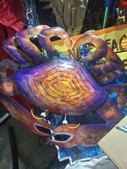 Colorful Metal Crab Decor