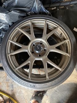New condition  Bronze Konig Ampliform wheels with Michelin pilot 4 all season  tires  5x112 8.5 42 offset