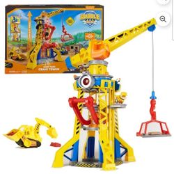 PAW Patrol, Rubble & Crew Bark Yard Crane Tower Playset with Action Figure and Vehicle, for Kids Age 3 and up