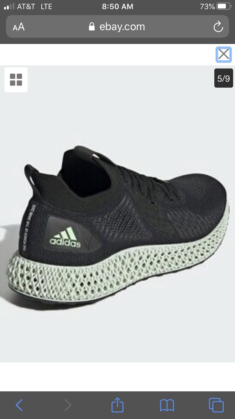 Adidas running Alphaedge 4D Star Wars Limited Rare NEW DS Sz 11.5 Black Mint Green