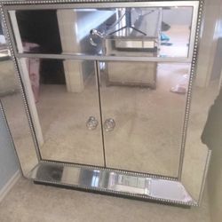 Glass Mirror Dresser & Nightstand