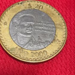 20 Pesos Moneda De 🇲🇽 Octavio Paz Año 2000