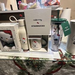 Hello Kitty X Starbucks Full Set Cup And Plushie