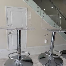 Two Acrylic Bar Stools 