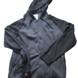 Ezekiel Jacket Hoodie w Snaps & Zipper  Skateboard Skater Gray Black XXL