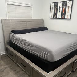 Brushed gray Cal King Bedroom Set
