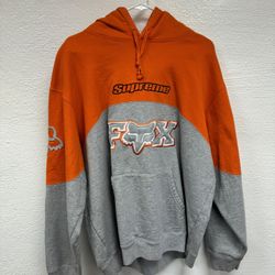 Supreme Fox Hooded Racing sweatshirt grey