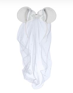 Minnie Mouse Bride Ears Headband For Adults