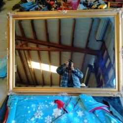 Beautiful Vintage Mirror Almost 5ft Wide Very Heavy Must See Was Grandmother 