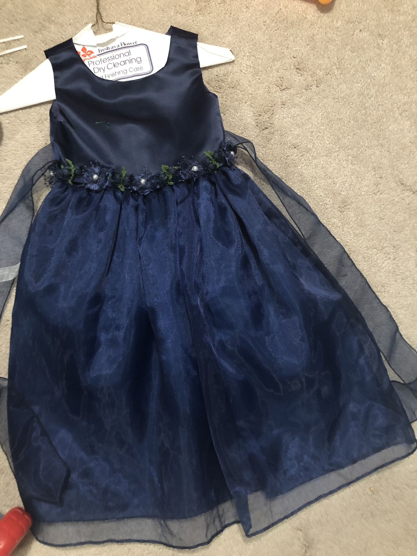 Navy blue flower girl dress