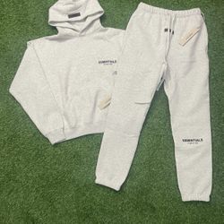 Essentials Hoodie + Sweatpants Set - Dark Oatmeal - Size Large (NEW)