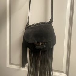 Gucci velvet Black Nouveau Fringe Crossbody Bag