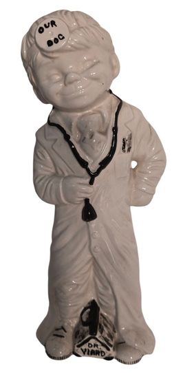 Vintage Our Doc Ceramic Figurine Dr. Viard Medical Doctor Statue Retro Collectible