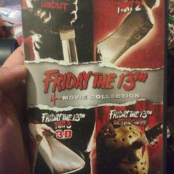 Friday the 13th dvd collection, parts 1, 2 , 3 (in 3 D with 2 pairs of 3 D glasses) and part 4!
