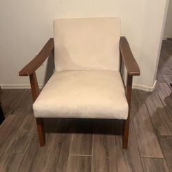 Zenvida Mid Century Modern Accent Armchair Solid Hardwood Upholstered