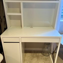White Study Desk With Drawers