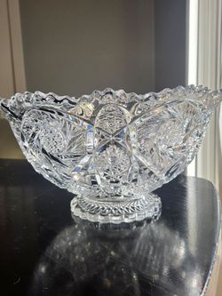 Beautiful Vintage Imperial Glass "Whirling Star" 14-Piece Punch Bowl Set - COMPLETE