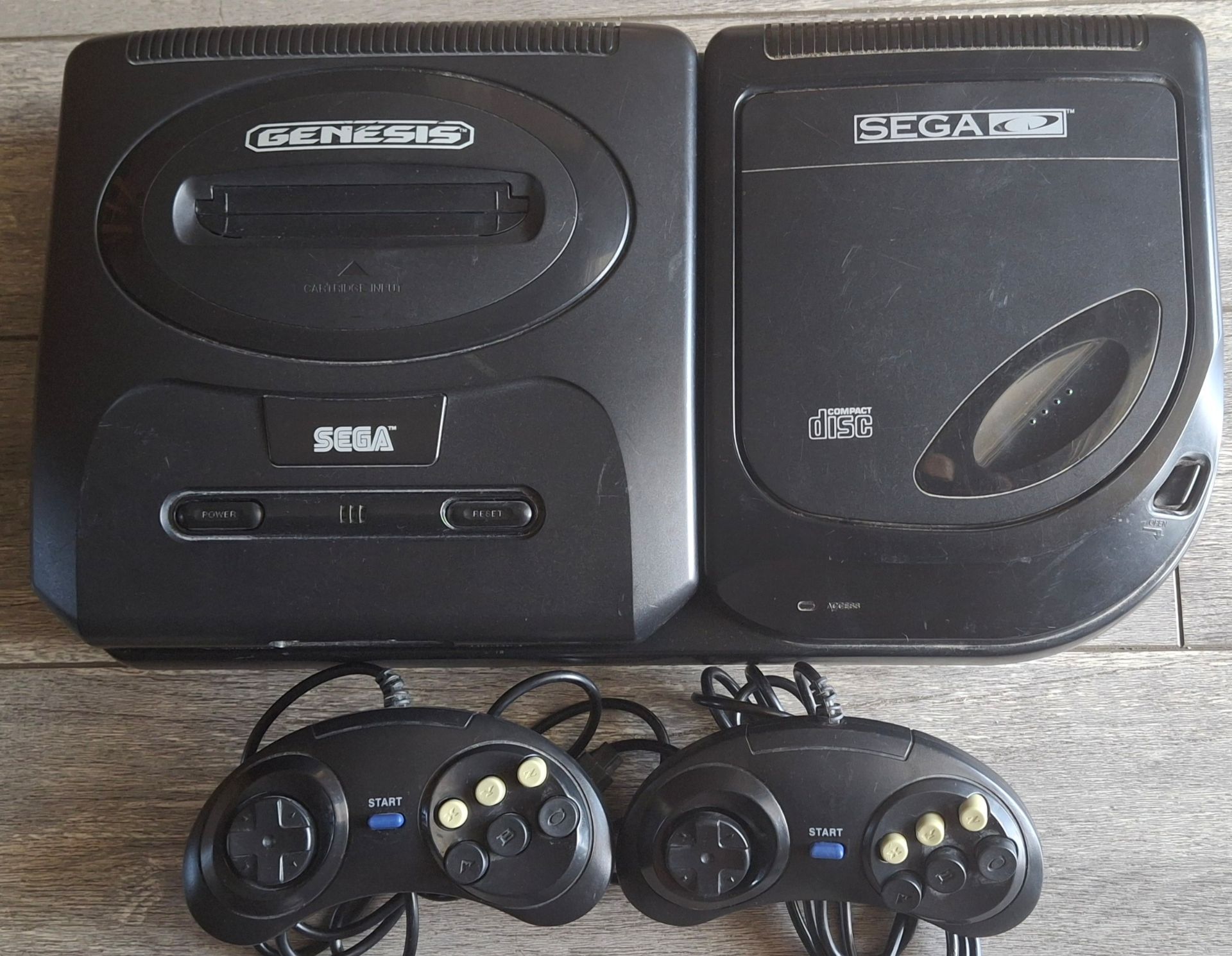 Sega Genesis System with Sega CD System Console