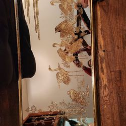 vintage Hollywood regency wall mirror
