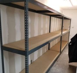 Warehouse Shelving 96 in W x 24 in D Steel Rivet Rack 3 Tier Similar to Uline Stronger Than HomeDepot Lowes And Costco Delivery Available