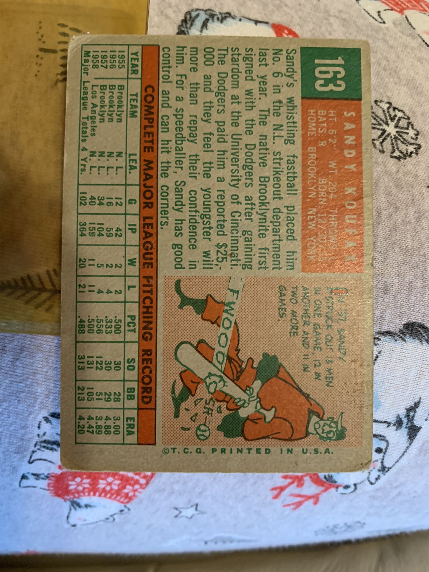 Sandy Koufax Baseball Card Topps