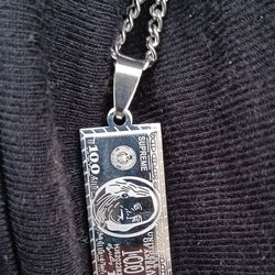 SUPREME $100 Bill Pendant And Chain