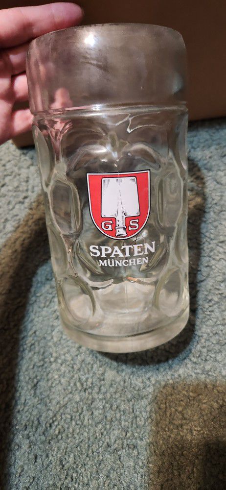 N23.156 Mug Beer 33.8oz GS Spaten Munich Germany Art Glass BAR Pub Mug
*Estate Sale*