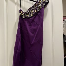 Mini Purple Jeweled Dress