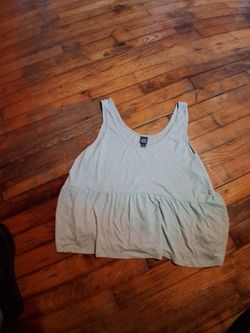 Light Blue Flowy Crop Tank Top