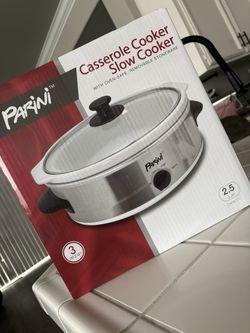 Casserole Cooker Slow Cooker! Stainless Steel 3 Pieces! Brand New Unopened Box!!
