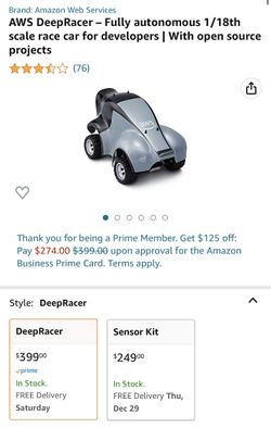 AWS Deep Racer - Autonomous RC Car