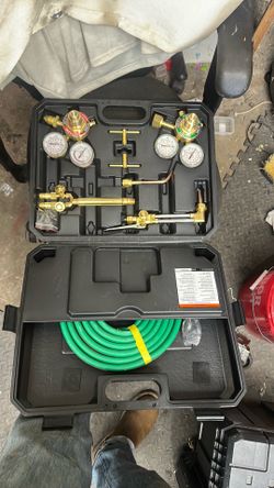 Power tools, oxy, acetylene torch kit toolbox drill press