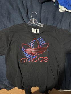 Adidas Black Shirt Red and Blue Large