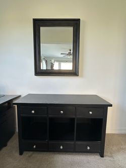 Pottery Barn Alden Console with Matching Mirror