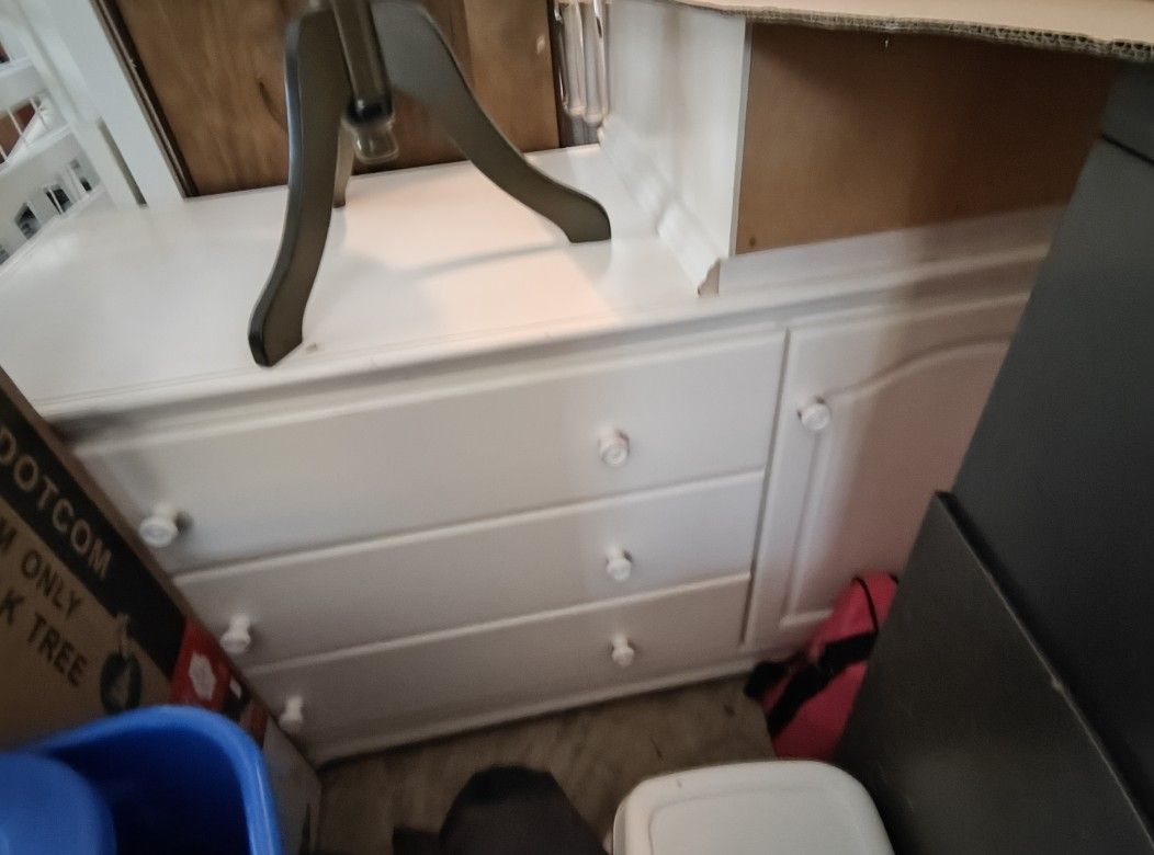White Crib And Nursery Dresser