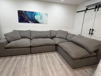 Sectional Cloud Couch Grey Fabric La Nube El Dorado Furniture FREE DELIVERY