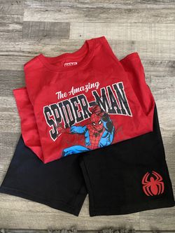 Boys Spider-Man Shorts And Tshirt