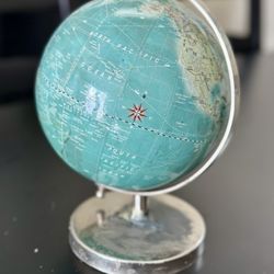 Teal Globe World Decor