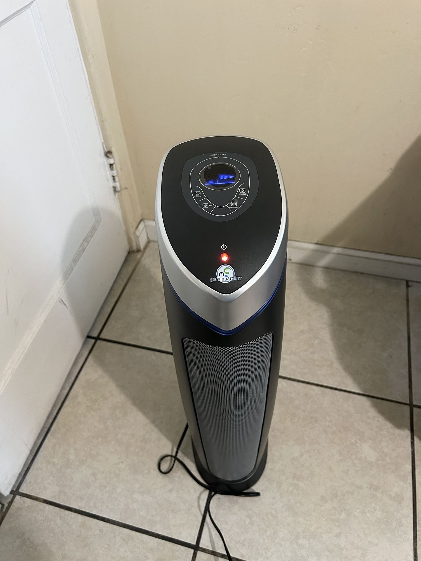 GermGuardian HEPA Tower Air Purifier – UV Light + Digital Display